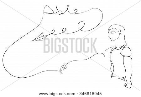 One Continuous Line Drawing Of Able Word Concept.
Simple Line Art Drawing Of Flying Paper Airplane A