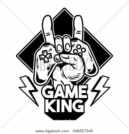 Hand Of Game King Which Keep Modern Gamepad Joystick Game Controller For Play Video Game And Show Ro