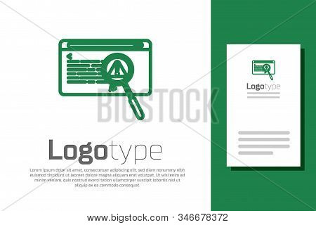 Green Line System Bug Concept Icon Isolated On White Background. Code Bug Concept. Bug In The System