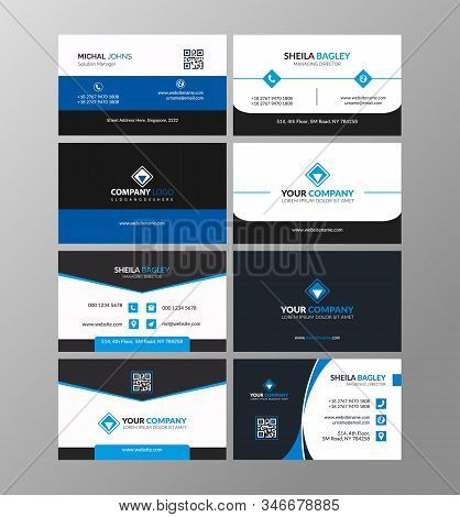 Blue Modern Creative Business Card And Name Card,horizontal Simple Clean Template Vector Design, Lay