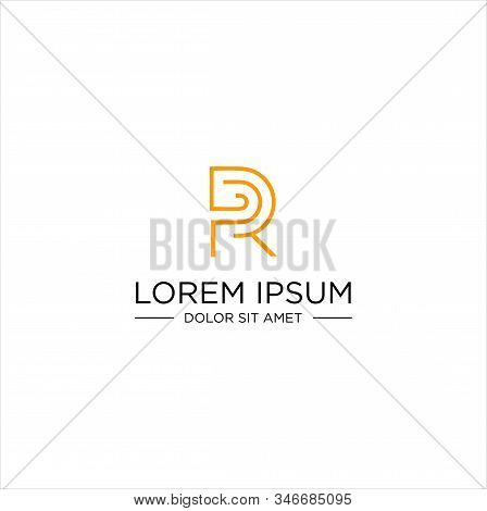 Letter R Logo Line Icon Design Vector Stock