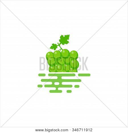 Floating Grapes Fruit Logo Icon Design Vector Stock Template
