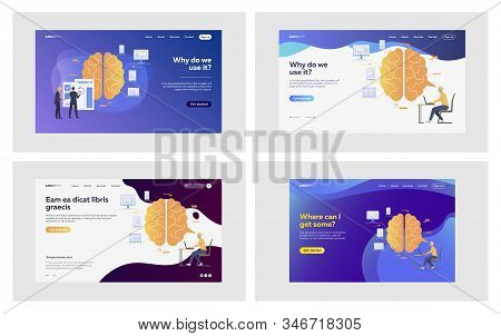 New Idea Set. Businesspeople Writing And Analyzing Plan For Startup. Flat Vector Illustrations. Effi