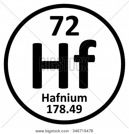 Periodic Table Element Hafnium Icon On White Background. Vector Illustration.