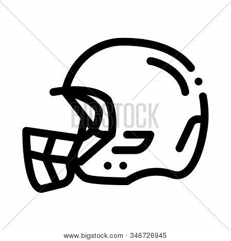 Protective Helmet Icon Vector. Outline Protective Helmet Sign. Isolated Contour Symbol Illustration