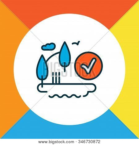 Eia Approved Icon Colored Line Symbol. Premium Quality Isolated Checked Element In Trendy Style.