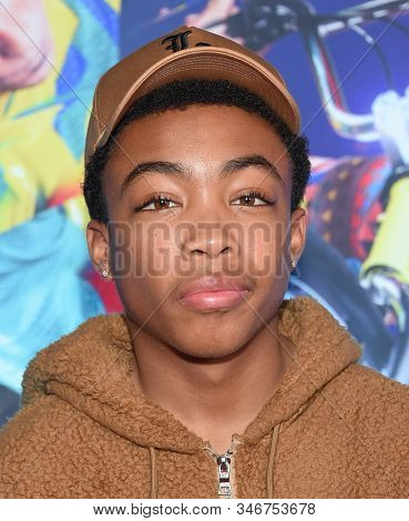 LOS ANGELES - JAN 21:  Asante Blackk arrives for the Cirque du Soleil's VOLTA Los Angeles Premier on January 21, 2020 in Los Angeles, CA                