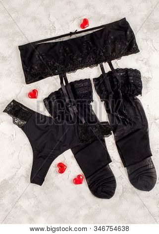Underwear Panties And Stockings Shot On The Background