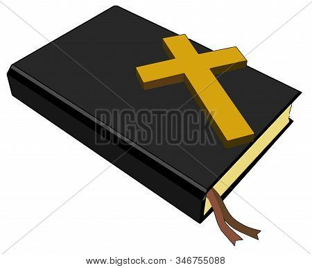 Holy Bibble God Faith Belief Spiritual Black Cover  Illustration Cross