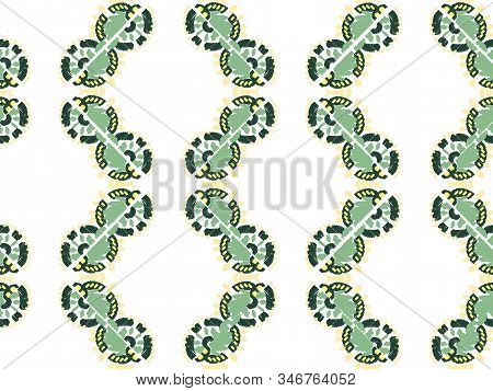 Abstract Embroidery Seamless Ikat Pattern Geometric Abstract Ornament Background