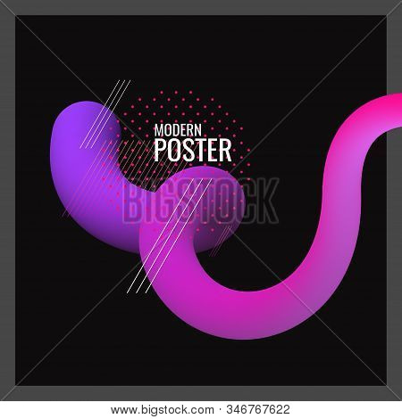 Trendy Abstract Background. Composition Of Amorphous And Geometric Forms.