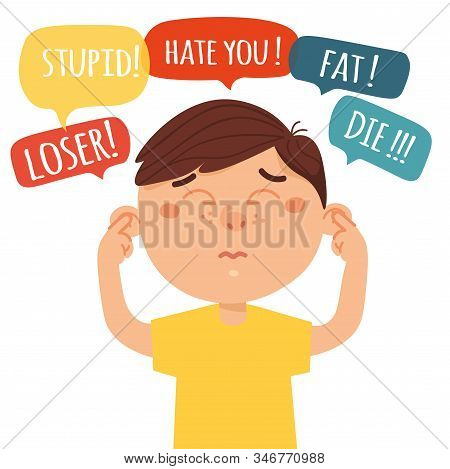 Social And Cyber Bullying In School Concept.