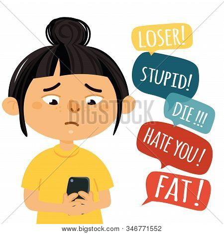 Social And Cyber Bullying In School Concept.