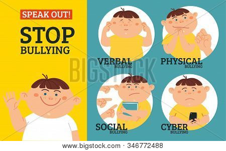 Social And Cyber Bullying In School Concept.