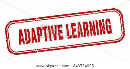 Adaptive Learning Stamp. Adaptive Learning Square Grunge Red Sign