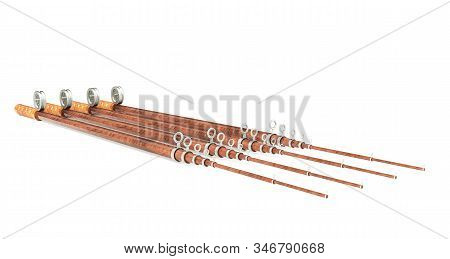 Realistic 3d Render Of Fishing Rod Tackle, Actual, Isoliert, 3d, Render