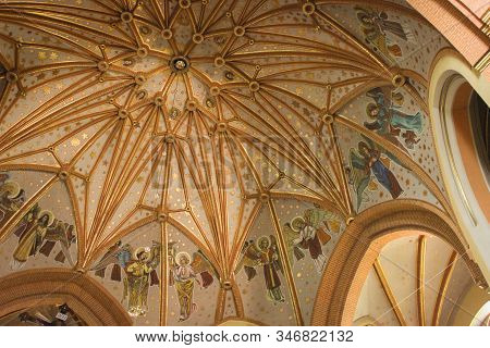 Tarnow, Subcarpathian Voivodeship, Poland - May 01, 2014: Vault Of Holy Family Church.