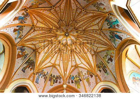 Tarnow, Subcarpathian Voivodeship, Poland - May 01, 2014: Vault Of Holy Family Church.