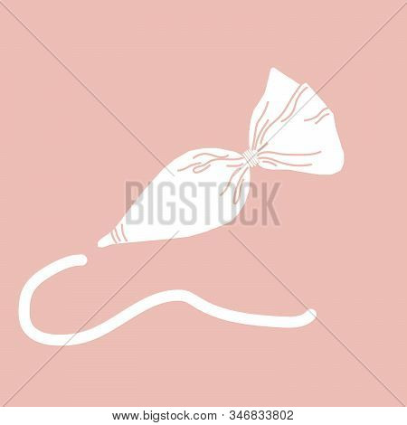 Kitcher Cake App For Cream Icon On Pink Background. Modern Logo Concept From Kitchen Collection.