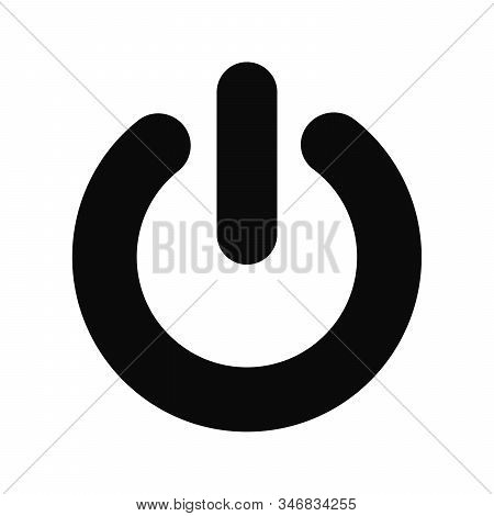 Vector Shut Down Icon. Black Icon. Vector Icon Isolated On Gradient Background