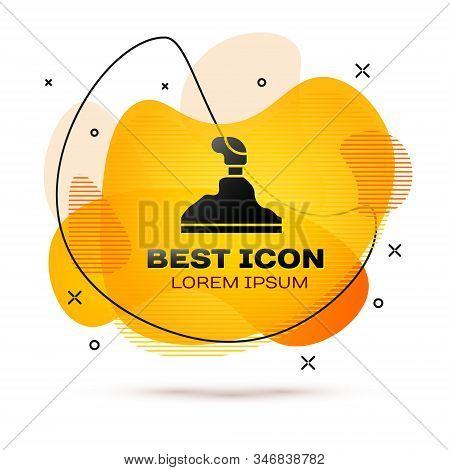 Black Gear Shifter Icon Isolated On White Background. Transmission Icon. Abstract Banner With Liquid