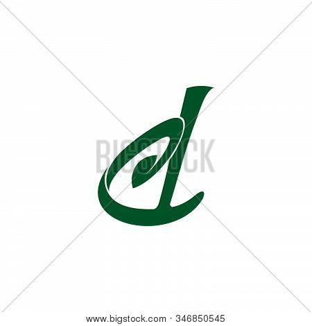 Letter D Loop Leaf 3d Flat Simple Logo Vector