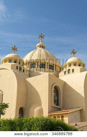 Coptic Orthodox Church In Sharm El Sheikh, Egypt. All Saints Church. Concept Of The Righteous Faith.
