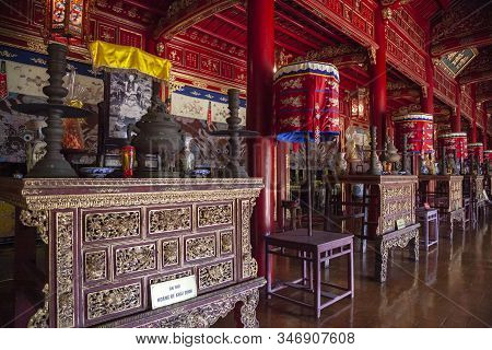 Temple Of Generations In The Hue Citadel. Imperial Citadel Thang Long, Vietnam Unesco World Heritage