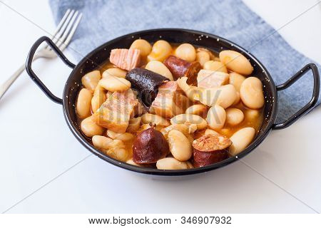 Homemade Spanish Traditional Beans With Chorizo And Morcilla