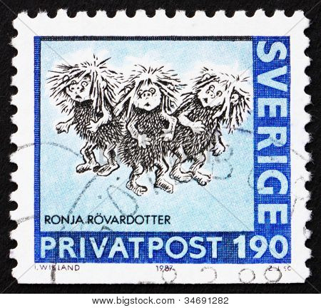 Postimerkki Ruotsi 1987 Ronja Rovardotter