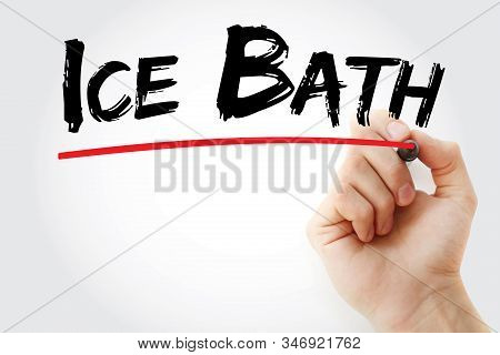 Ice Bath Text With Marker, Concept Background