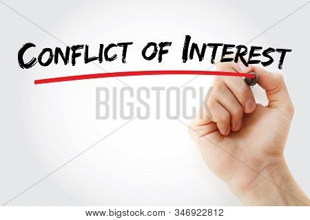 Conflict Of Interest Text With Marker, Concept Background