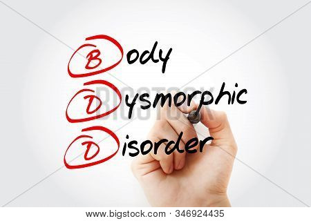 Bdd - Body Dysmorphic Disorder Acronym, Health Concept Background