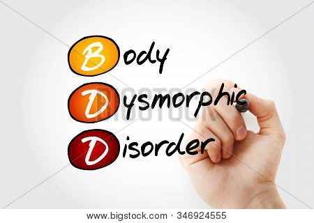 Bdd - Body Dysmorphic Disorder Acronym, Health Concept Background