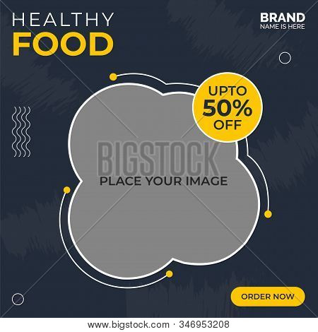 Super food vector social media post template, Delicious Food Social media post Design template for vector illustration Eps 10.