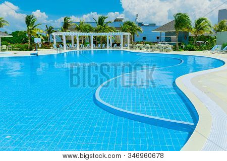 Las Brujas, Cayo Santa Maria, Cuba June 19, 2019 Beautiful Amazing Inviting View Of Swimming Pool Wi