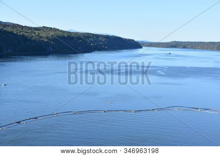 View Of The Hudson River From Walkway Over The Hudson, In Poughkeepsie, New York