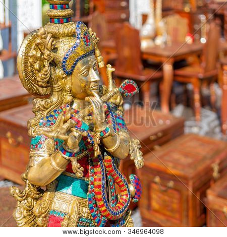 Traditional Souvenir From India Is The Figure Of The Goddess Shiva.