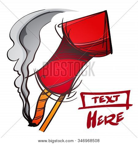 Red Firecracker Sketch Of The Logo. Element For Infographics In The Hand Drawing Style.