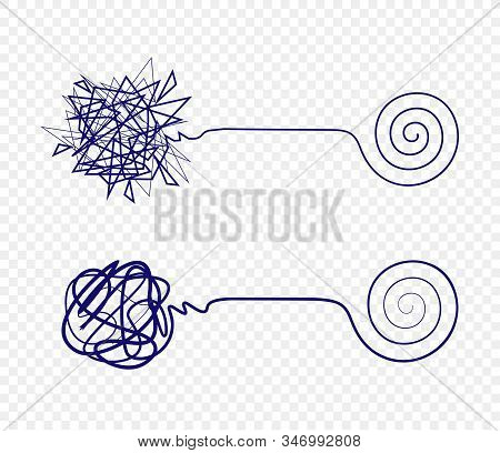 Graphic Symbol For Solving A Complex Problem. Simplifying Complex Task, Element For Presentation. Tr