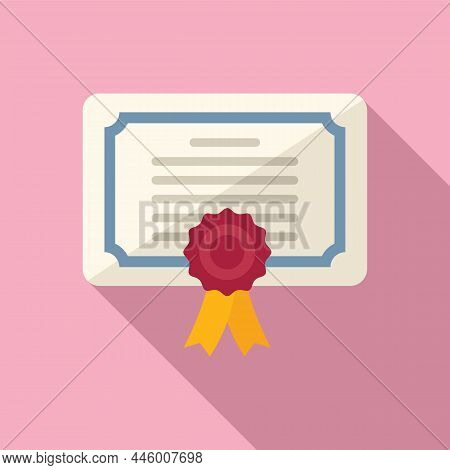 Graduate Diploma Icon Flat Vector. Exam Study. Cap Thesis