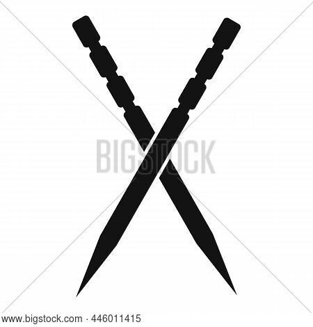 Crossed Toothstick Icon Simple Vector. Tooth Stick. Wood Olive Stick