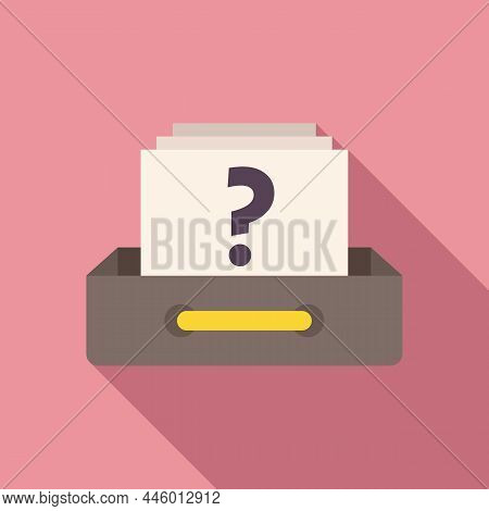 Archive Request Icon Flat Vector. Document Information. File Screen