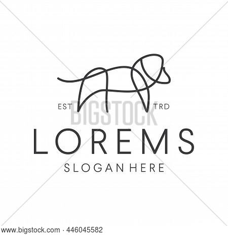 Abstract Simple Elegant Monoline Dog Logo Design Stock Vector. Animal Puppy Pet Logo Symbol Sign Ill