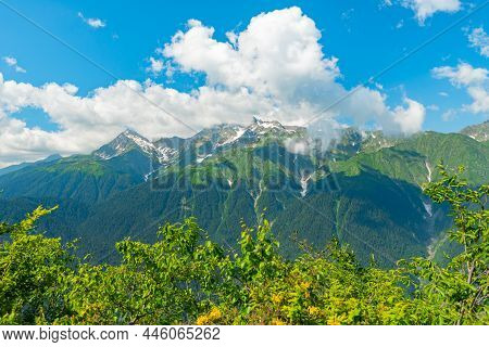 Ridge Of The Caucasus Mountains In Spring