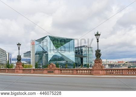 Berlin, Germany - September 13, 2021: The Cube Berlin Office Building On Washingtonplatz, With The M