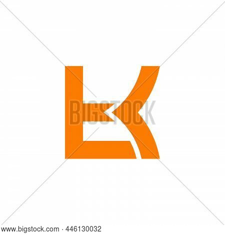 Letter Tk Simple Link Line Geometric Flat Logo Vector