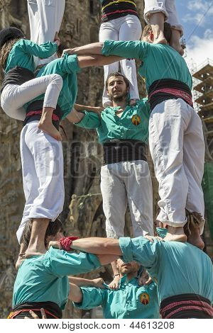Umění Castellers Barcelona 2013