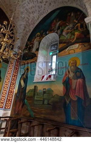 Jericho, Israel, December 30, 2021 : The Interior Of The Monastery Deir Hijleh - Monastery Of Gerasi