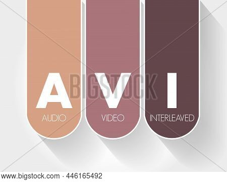 Avi - Audio Video Interleaved Acronym, Technology Concept Background